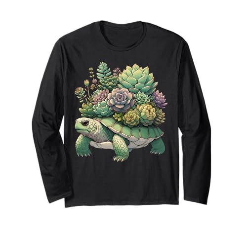 Botanical Turtle Succulent Nature Motif Green Aesthetic ����T�V���c