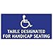 STOPSignsAndMore - Label - Table Designated for Handicap Seating - 4