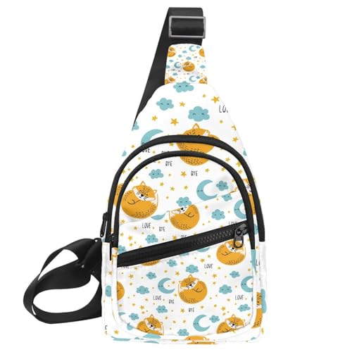 Sac à bandoulière imperméable homme contre la pluie sacoche lune étoiles bleu
