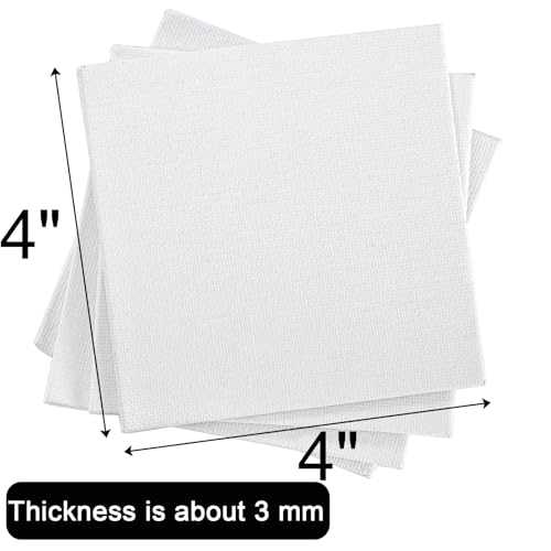 Tosnail 36 Packs 4" x 4" Artist Painting Canvas Panels, White Blank Stretched Canvas, Canvas Board, Small Paint Canvases for Oil or Acrylic Painting Party