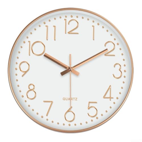 Horloge murale 30 cm avec cadran en verre trempé et mouvement à quartz pour salon
