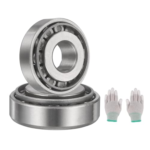 Image of sourcing map 2 Set 30303 Tapered Roller Bearing Cone and Cup Set, 17mm Bore x 47mm OD x 15.25mm Width Bearing Steel Wheel Bearings Set with Gloves