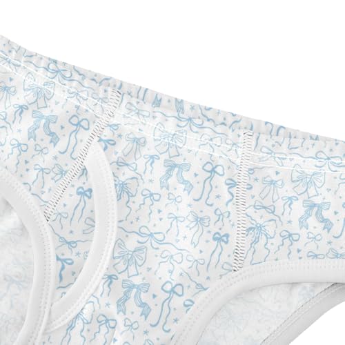 Boys' Exclusive Briefs Toddler Underwear 95% Combed Cotton Boxerbriefs 2T Blue Floral Bow Pattern 124