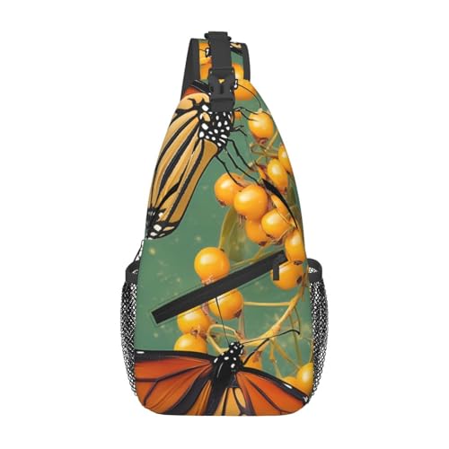 Butterflies Multi Functional Adjustable Single Shoulder Crossbody Bag,Casual Chest Bag, Suitable For Daily Travel,Unisex