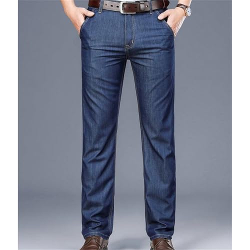 Men's Soft Jeans – Straight Denim Pants Business Work Casual Trousers Plus Size2