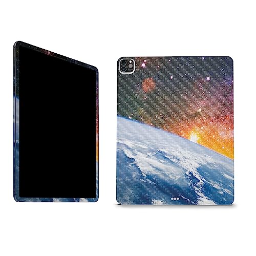 Image of MightySkins Carbon Fiber Skin Compatible with Apple iPad Pro 12.9 inch M2 6th Gen (2022) Full Wrap Kit - Global Sunrise | Protective Durable Textured Carbon Fiber Finish | Easy to Apply | Made in The USA