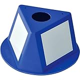 Global Industrial Inventory Control Cone with Dry Erase Decals, Three-Sided Shape, 10