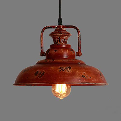 NIUYAO-Vintage-Pendant-Light-Retro-Red-Rust-Finish-Industrial-Barn-Suspension-Single-Light-Metal-Chandeliers-Indoor-Decoration NIUYAO Vintage Pendant Light Retro Red Rust Finish Industrial Barn Suspension Single Light Metal Chandeliers Indoor Decoration
