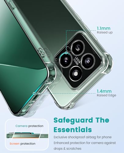 Image of CoverLine Back Cover Transparent Soft Silicone Scratch Resistant Anti Slip Back Cover Case for Xiaomi 14 - Transparent