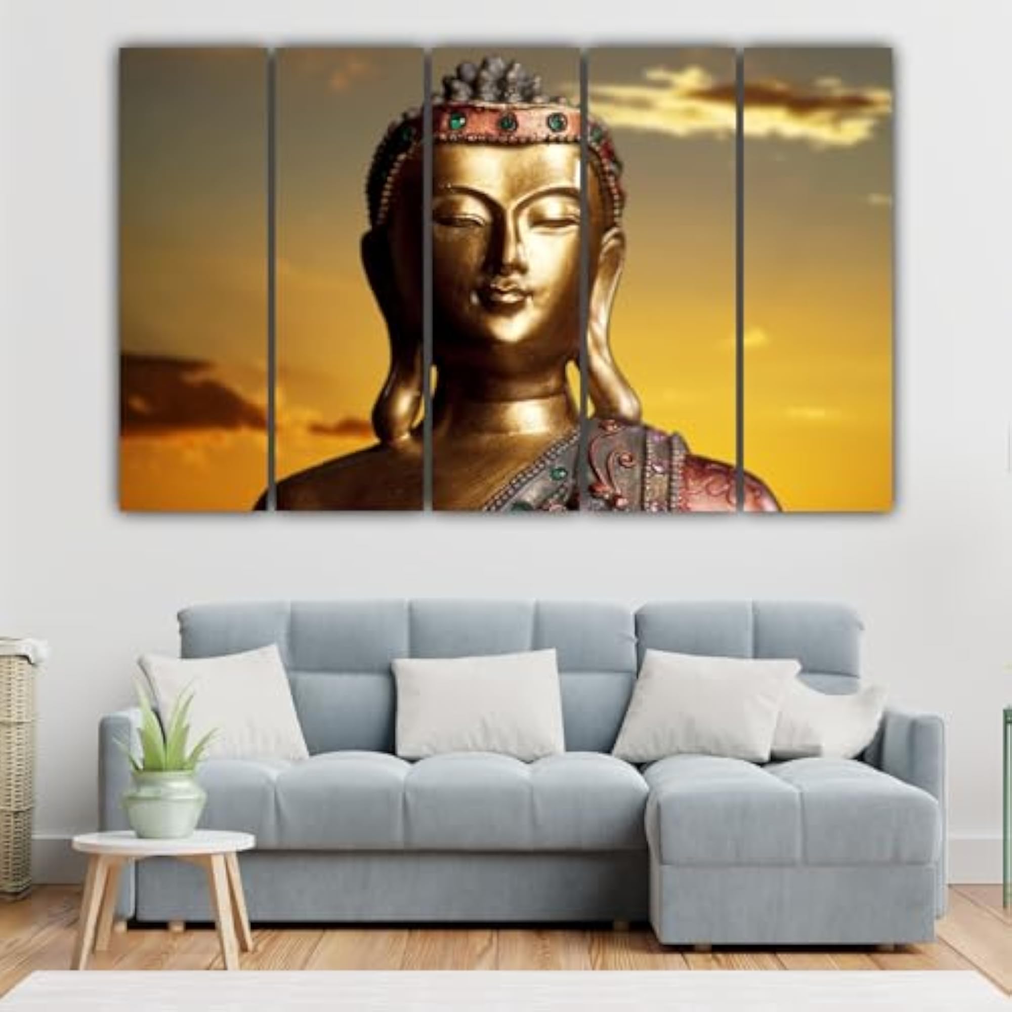 Buddha Canvas Multiple Frames Painting Set of 5