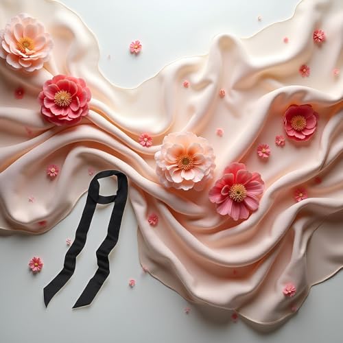 Black Satin Ribbon Belt Long Chiffon Sash Waist Belt for Bridal Wedding Dress Belt Bridal Waist Belt Robe Replacement Formal Special Occasion Dresses Accessories for Women Girls Women's Belts4