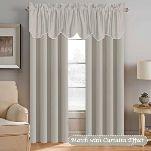 image for H.VERSAILTEX 2 Panels Blackout Curtain Valances for Kitchen Windows/Li