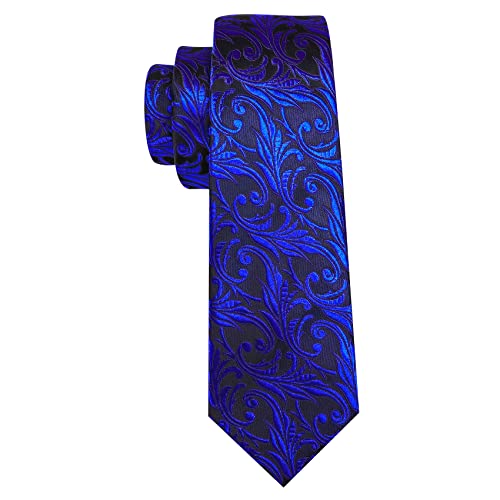 Image of Barry.Wang Paisley Tie Fashion Set Hanky Cufflinks Neckties for Men Woven Silk