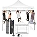 COBIZI Carpa Plegable 3x3 sin Pared Lateral,Impermeable Carpa Plegable,Carpas para Exteriores Pergola,Cenadores para Jardin Fiesta Camping Playa (3 por 3m Blanco)