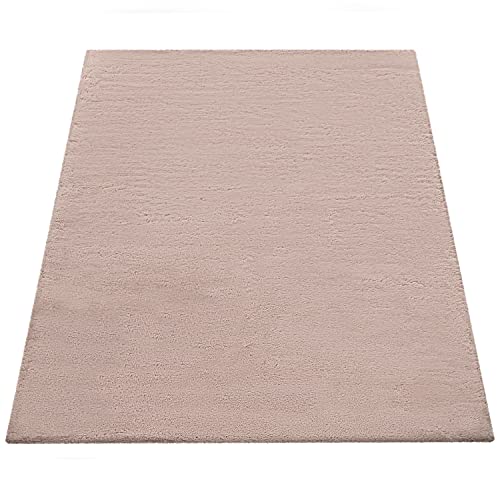 Paco Home Hochflor Teppich Wohnzimmer Schlafzimmer Shaggy Modern Flauschiger Fellteppich Weich Fell Imitat Kunstfell Einfarbig, Grösse:200x290 cm, Farbe:Beige - 4