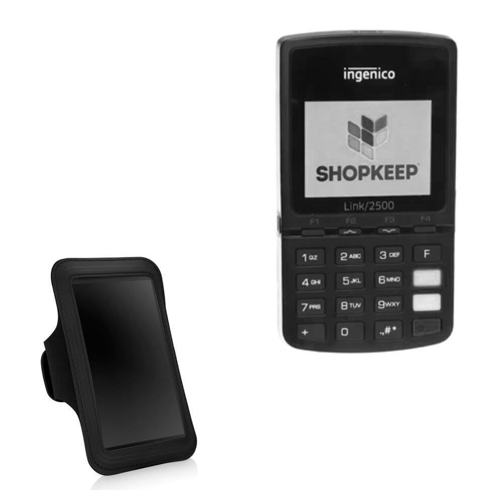 BoxWave Case Compatible with Ingenico Link 2500 - Sports Armband, Adjustable Armband for Workout and Running - Jet Black