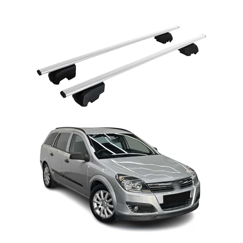 OMAC Dachträger Grundtäger kompatibel mit Opel Astra H Kombi 2004-2010 Metall 75kg Silber 2tlg Geschlossene Reling für Fahrradträger, Dachboxen, Skiträger Abschließbar OMAC Dachträger Grundtäger kompatibel mit Opel Astra H Kombi 2004-2010 Metall 75kg Silber 2tlg Geschlossene Reling für Fahrradträger, Dachboxen, Skiträger Abschließbar