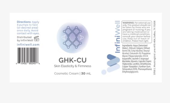 InfiniWell GHK-CU Peptide Serum - Anti Aging Serum for Face, with Copper Peptide Complex - Visibly Smooth Fine Lines & Encourage Healthy Skin Hydration