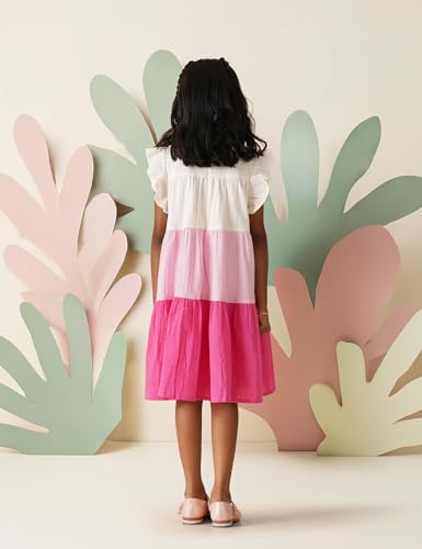 Image of Amazon Brand - Symbol Kids Knee Length Tiered A-Line Dress