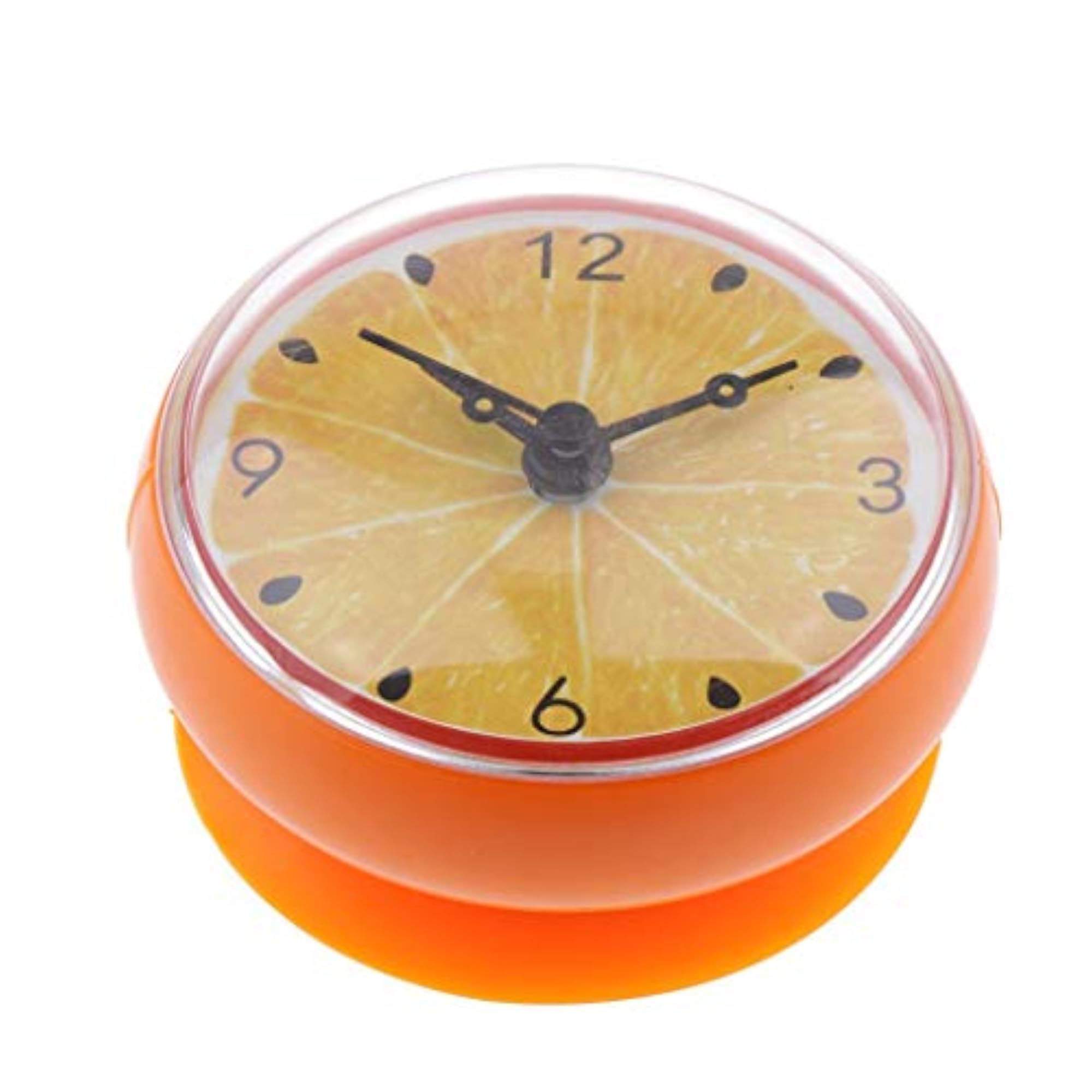 Silicone Waterproof Kitchen Bathroom Shower Suction Cup Clock, Red
