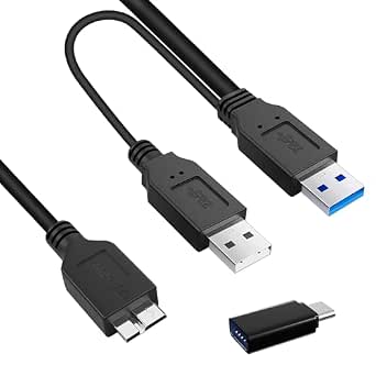 cavo usb micro b 30 split power 5gbps per ssd laptop