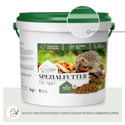 wildlife home Igelfutter VON IGELHILFEN EMPFOHLEN Getreidefrei 1kg - Artgerechtes Spezialfutter für Igel mit Insektenprotein für die optimale Energieversorgung, Vollwertiges Igel Futter Trockenfutter