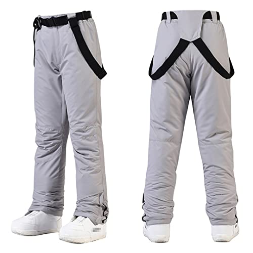 Pantalones de esquí para hombres y mujeres -30 temperatura a prueba de viento cálido nieve pantalones invierno snowboard pantalones rosa rojo XS - imagen 5