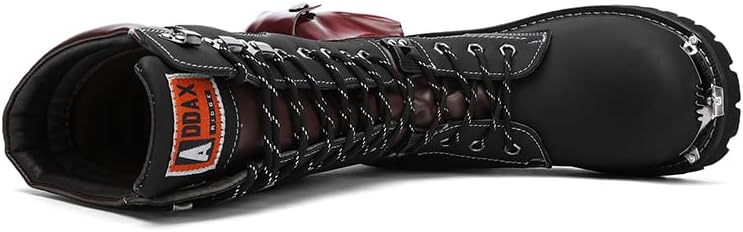 CHUUMEE Men's Wear Resistant Cycling Motorcycle Boots Side Zipper Waterproof Biker Riding Punk Rock Metal Toe Cowboy Western Tactical Army Boot - Image 5