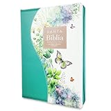Biblia para Mujeres Letra Super Gigante 19 puntos con Cierre RV1960 mariposas floral verde con indice