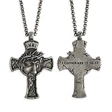 Hero Company INRI Cross Necklace for Men - Stainless Steel Christian Necklace - Helps Pair Veterans with a Service Dog or Shelter Dog