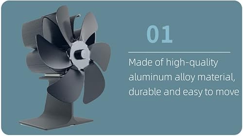 Miniatura 2 de Ventilador de estufa de leña ventilador de chimenea para estufa de leña ventilador alimentado por calor accesorios de estufa de leña funcionamiento