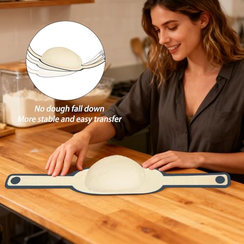 2 Stück Silikon Backmatte für Dutch Oven, Backmatte Brot mit Langen Griffen, Brotmatte für Backofen, Wiederverwendbare Backunterlage Silikon