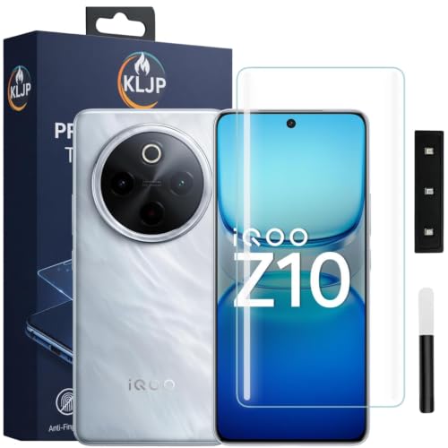 Image of Advanced HD+ UV Tempered Glass Screen Protector For iQOO Z10 (Pack of 1) Full Adhesive UV Curved Screen Protector Case Friendly HD Clarity with installation kit