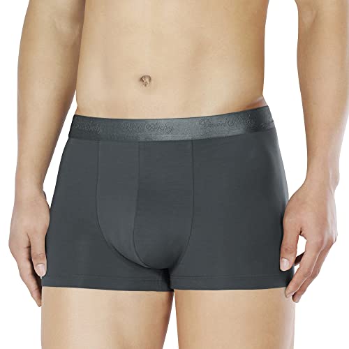 David Archy Men's Underwear Ultra Soft Micro Modal Moisture-Wicking Trunks For Men, 4-Pack (L, Black/Dark Gray) #TOP1