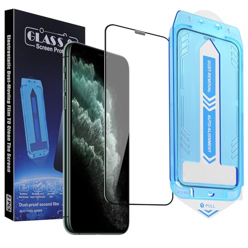 Image of 2-Pack Screen Protector for iPhone 11 Pro Max and iPhone XS Max 6.5-Inch, 9H Tempered Glass, High Definition Clear, Full Coverage, Anti-Fingerprint, Auto Dust-Elimination, No Bubble, Easy Installation