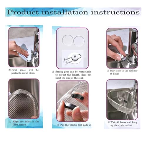 Image of Sink Corner Strainer Basket with Suction Mount, Stainless Steel Mesh Drain Holder for Kitchen Sink