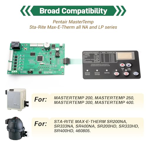 VODCACA 42002-0007S Pool Heater Control Board kit with 472610Z Switch Membrane Pad Compatible with Mastertemp Sta-Rite Max-E-Therm NA and LP Series Pool/Spa Heater Electrical Systems # 461105 - Thumbnail 2