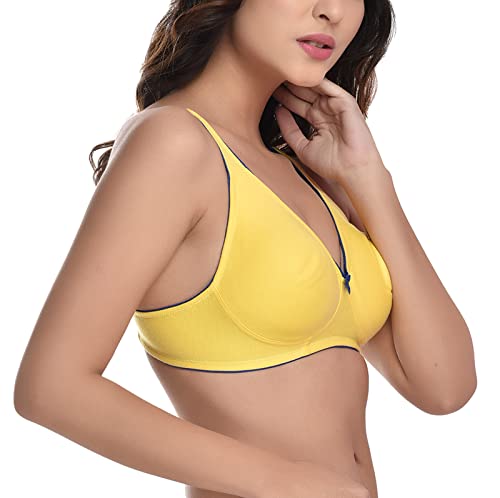 Image of StyFun Women Cotton Non-Padded Non-Wired Seamless Everyday Bra Multicolor Cup- B See Main Image to Check How Many Bras You Will Get