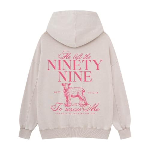 Graphic Hoodies for Men Women Unisex Washed Hoodie Oversized Sweatshirt Ninety Nine Lamb