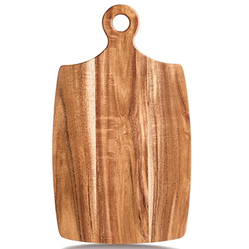 Acacia Wood Cutting Board With Handle For Kitchen - Ampseven Wooden Charcuterie Board For Bread, Meat, Fruits, Cheese,Vegetables And Decorative Wooden Serving Chopping Board #TOP6