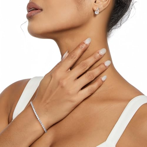 Tennis Bracelet for Women and Men 14K White Gold Plated 3mm High-Carbon Diamond Classic Bracelet Size 7.5 Inch (2.5mm)4