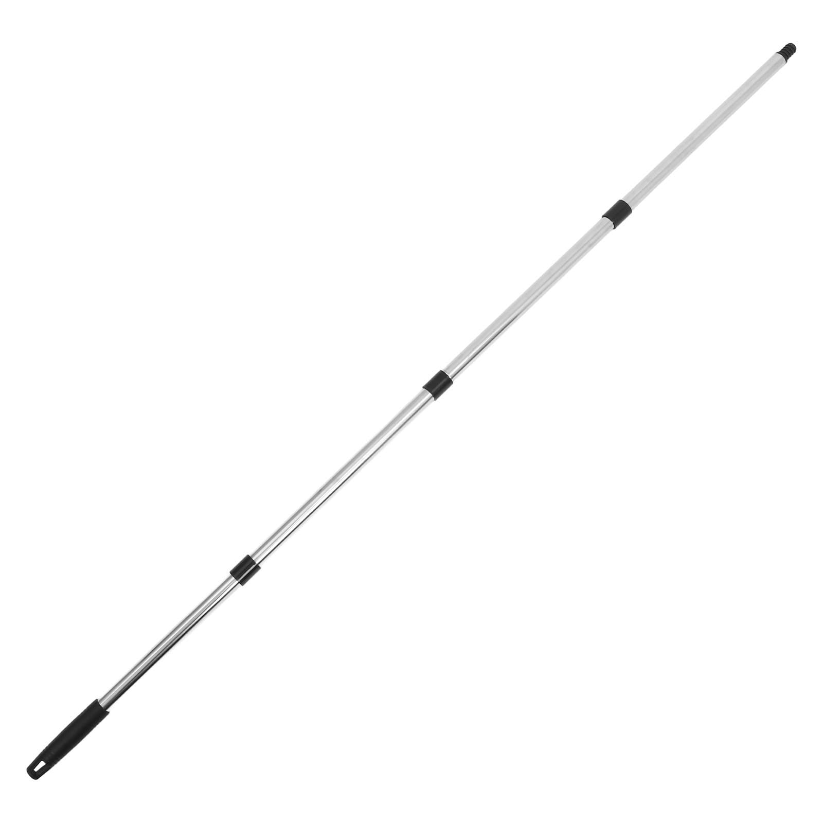 Palo de fregona de acero inoxidable extensible negro de 4 secciones