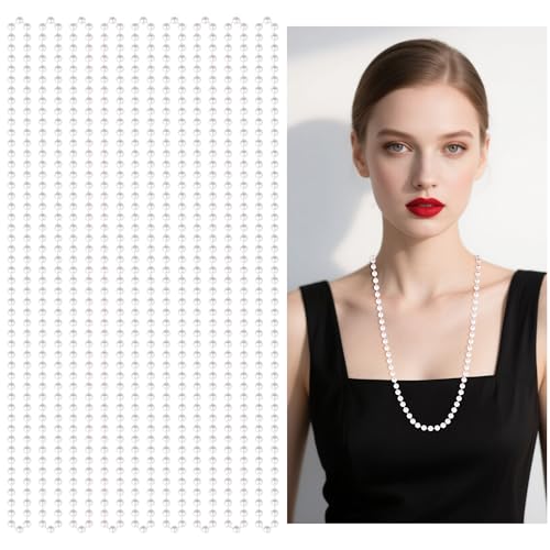 30 Pieces Fake White Beaded Pearl Necklace Long Faux Bead Necklace Bulk for Women Party Wedding 1920s Costumes Decorations