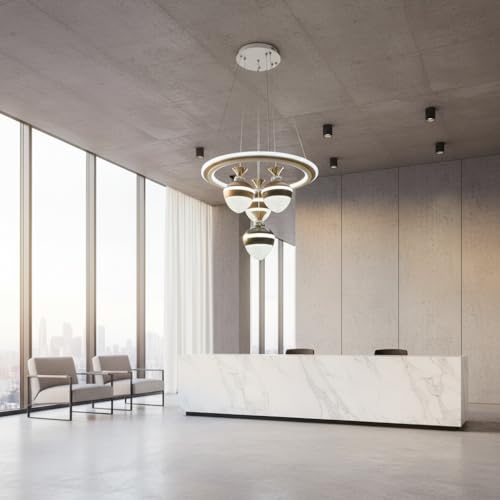 Image of LED Chandelier for Living Room, Hanging Lamp for Bedroom, Hanging Light for Home Decoration (RGB) (CH52)