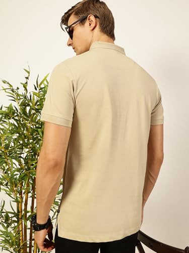 Image of Thomas Scott Men's | Solid | Half Sleeve | Regular Fit | 100% Cotton | Polo Collar | Button Closer | Casual Tshirt