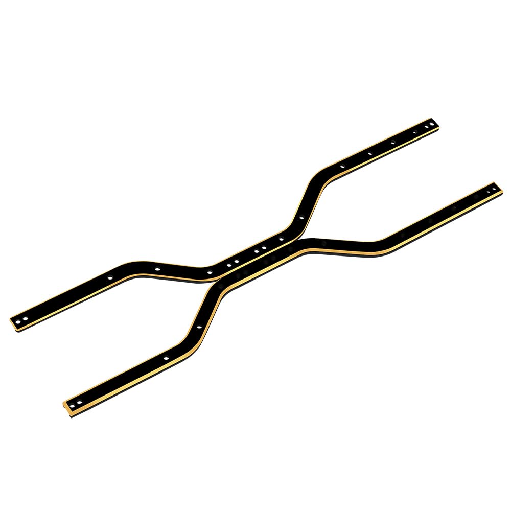 Pothyes Black Coating Brass Chassis Frame Rails for 1/24 RC Crawler Axial SCX24 Upgrades (Bronco/JLU/C10/Deadbolt)