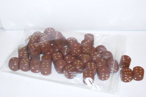 Preisvergleich Produktbild 50 Würfel aus Ahornholz (16 mm)-braun