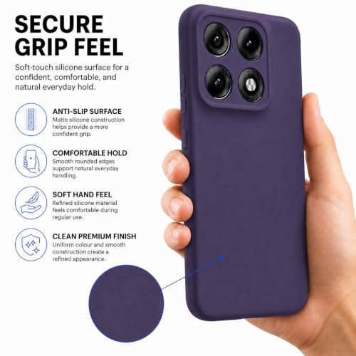 Image of FIRST MART Matte Silicone Back Cover for Motorola Edge 70 Max - Purple