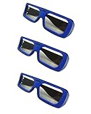 3 PCS 3D Glasses for 3D Movies, Blue Black Frame Passive 3D Glasses for 3D Media, Including Videos, Images, and Books, Lightweight and Portable, Ideal for Home Theaters