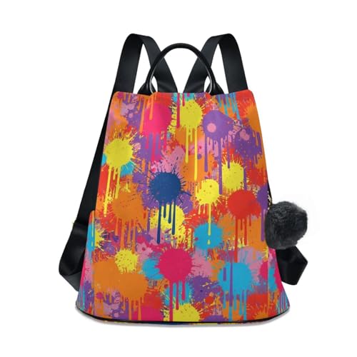 Sac à dos aquarelle en polyester sergé avec poches et breloque